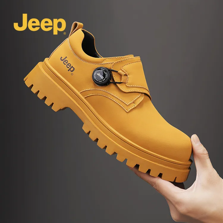JEEP/吉普2025秋新款低帮马丁靴男鞋轻便一脚蹬休闲鞋防水真皮鞋商品图