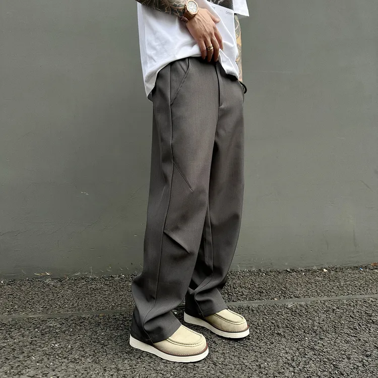 【UNAPS】秋季cleanfit那不勒斯西裤男女直筒宽松通勤纯色休闲裤子