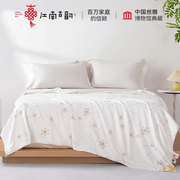 江南古韵100%双宫茧桑蚕长丝夏凉被 凉感空调被