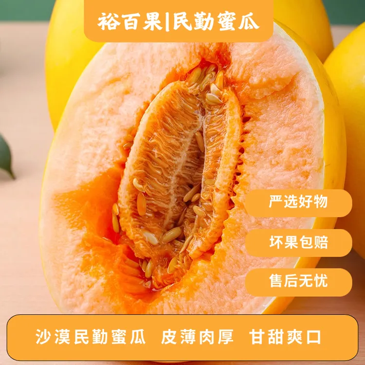 裕百果甘肃民勤蜜瓜沙漠金红宝蜜瓜产地直发顺丰/京东发货