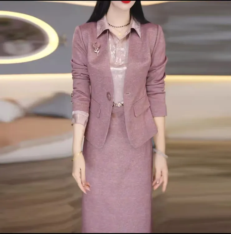 小香风套装连衣裙2025新款女秋今年流行爆款显瘦气质高级感两件套