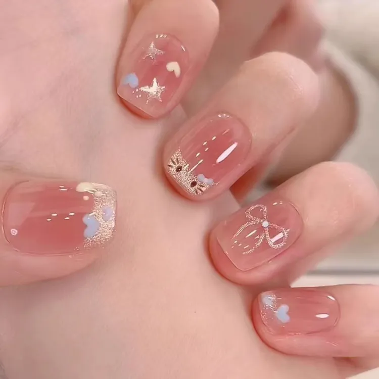 [俏皮KT猫] 夏季新款高级感法式少女气质可爱Kitty猫眼显白穿戴甲