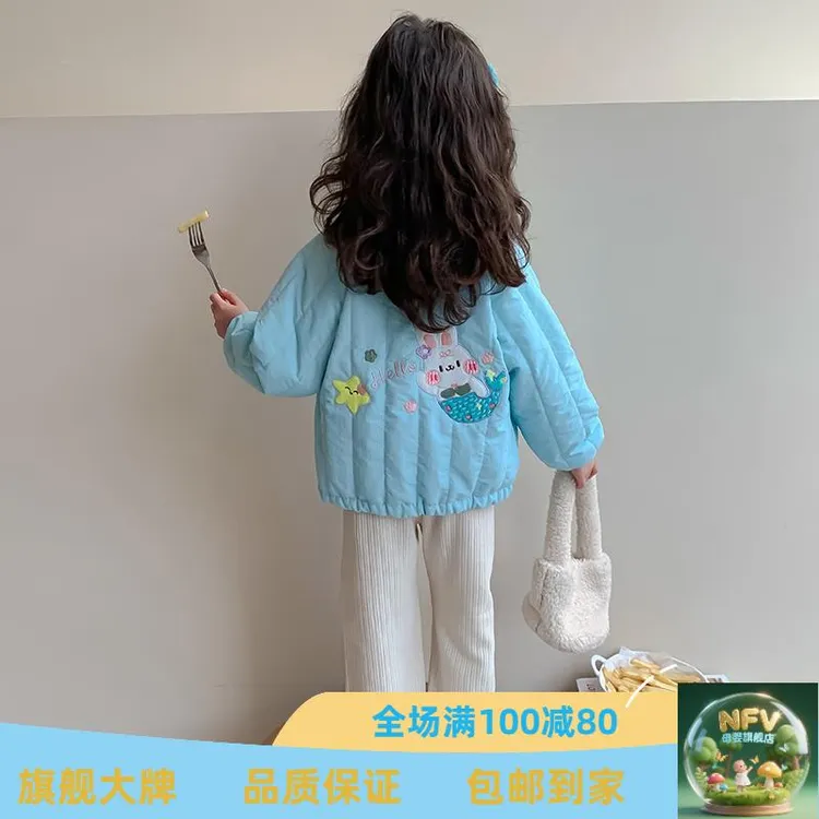 洋气NFV宝宝加绒外套秋冬季2025新款儿童薄女童粉女童粉色冲锋衣
