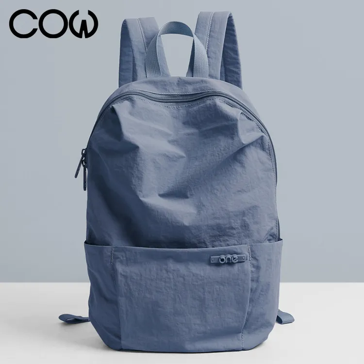 法国COW双肩包初高中生大学生书包大容量轻便休闲背包深海蓝C-405