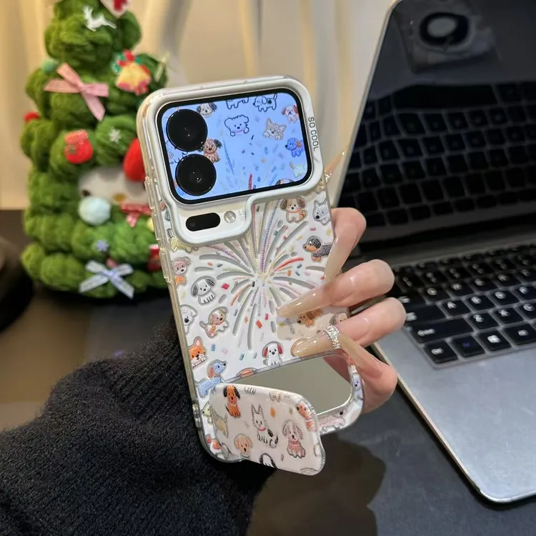 奥菲顿烟花猫狗支架适用苹果17/16元气手机壳华为p70vivo小米oppo