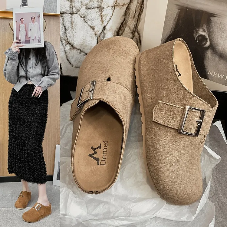 百搭小众鞋子博肯鞋2025年潮春款新款时尚厚底半拖鞋百搭轻便女鞋