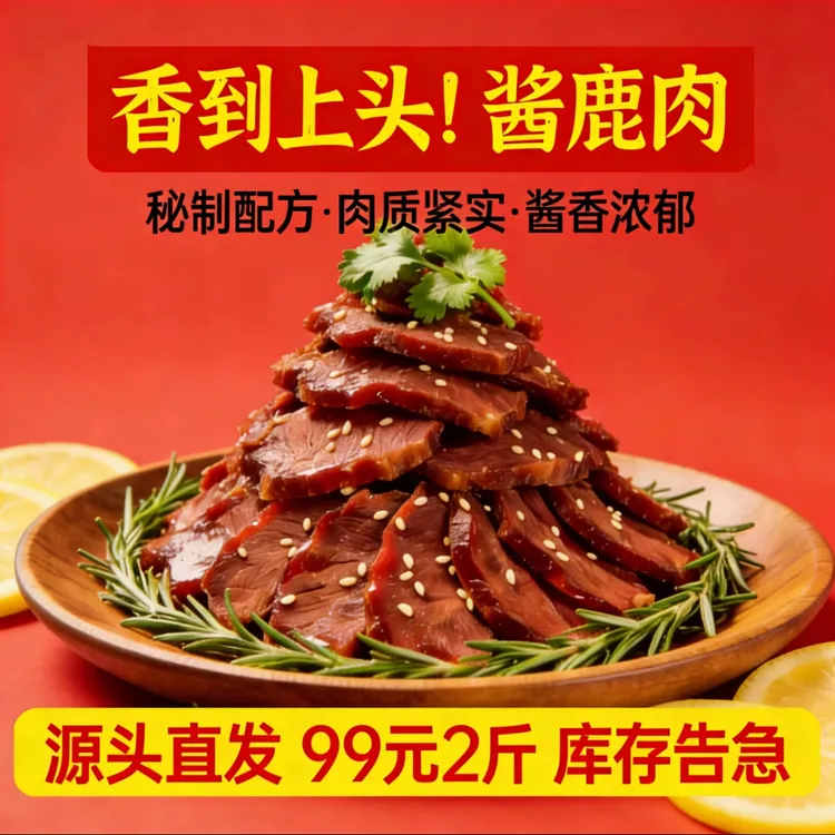 楚千秋酱鹿肉酱香真空包装开袋即食下酒菜健康熟食卤味【达人专属】