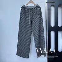 VV&AA 时尚百搭松紧腰抽绳条纹直筒休闲裤 QQ7028