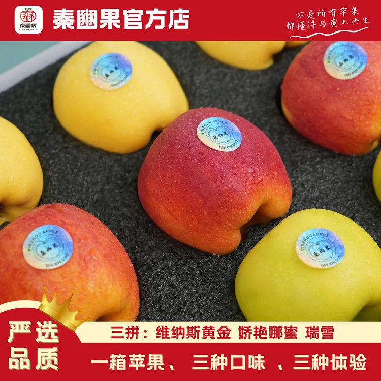 【顺丰发货 彩箱装 三色苹果】陕西三色“红绿灯”苹果脆爽多汁