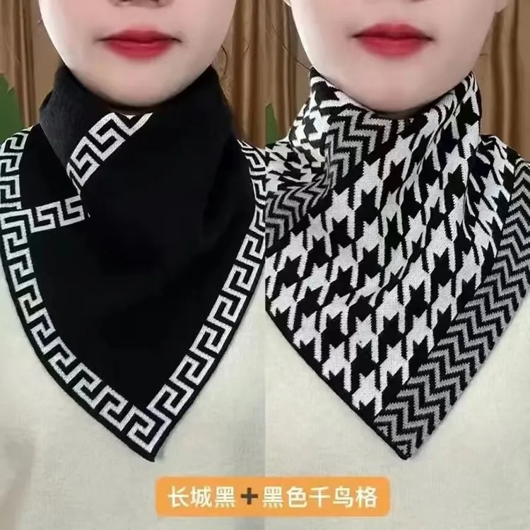 【双层加绒加厚】围脖2025秋冬季护颈防寒百搭脖套保暖气质三角围巾