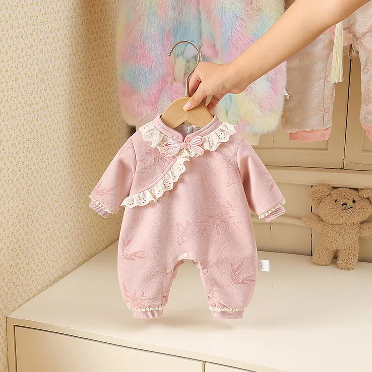 婴儿衣服秋装婴幼儿连体衣新中式宝宝周岁礼服哈衣爬服春秋外出服