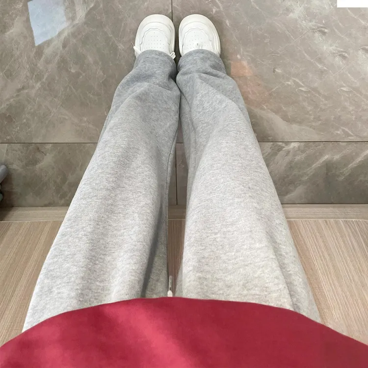 美式慵懒风百搭休闲卫裤大码女胖mm显瘦宽松阔腿松弛感束脚运动裤