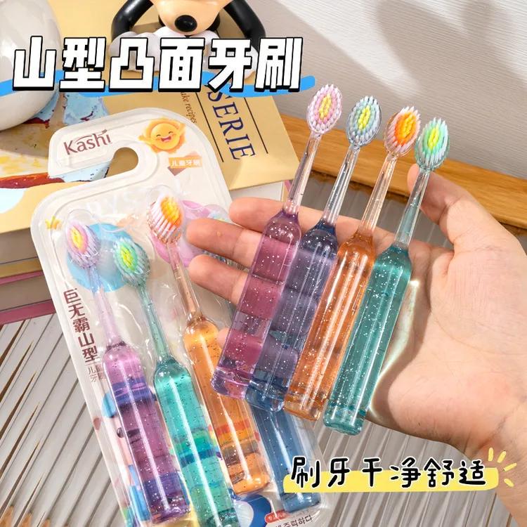 开学好礼【8支装】罗马柱山型凸面牙刷3 - 12岁洁齿护龈中软毛水晶商品图