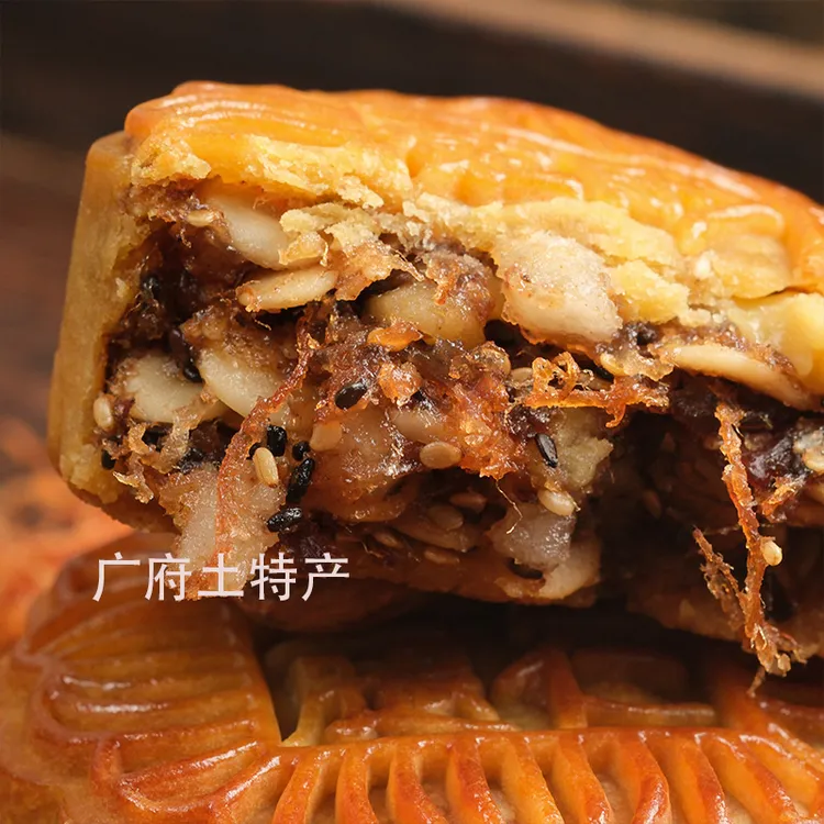 【金腿五仁月饼】传统广式月饼中秋金腿五仁月饼礼盒送礼