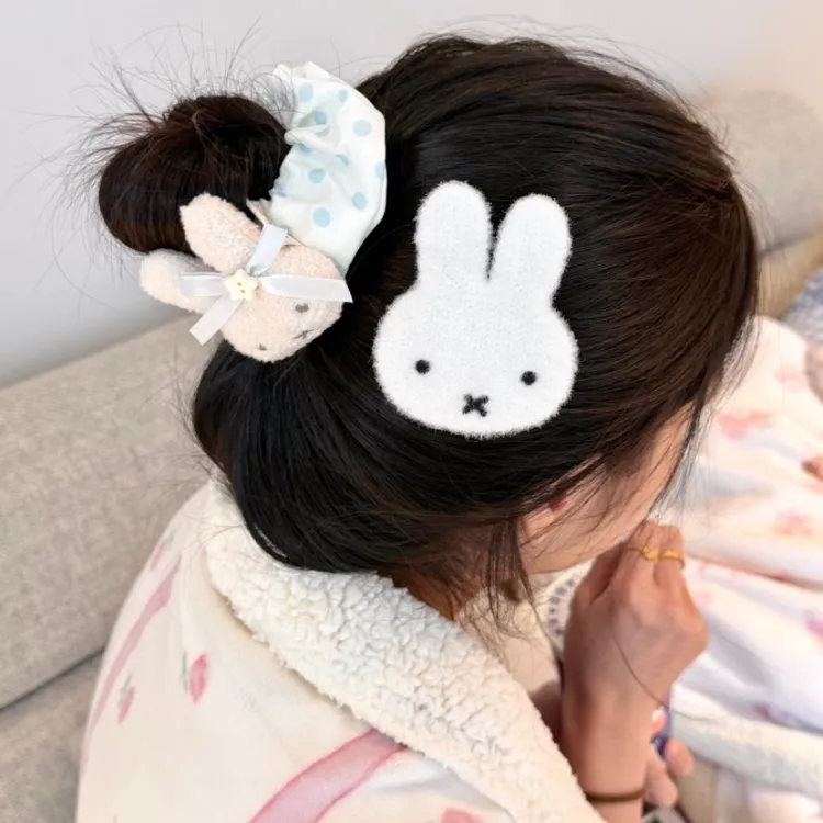 可爱小兔米菲针织魔术贴卡通侧边碎发前额刘海bb发饰Miff洋气精致