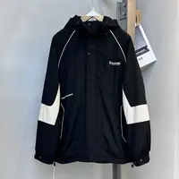 黑色【一路向北】情侣款派克冲锋衣加厚绒！棉服结构潮牌棉服Z-6017