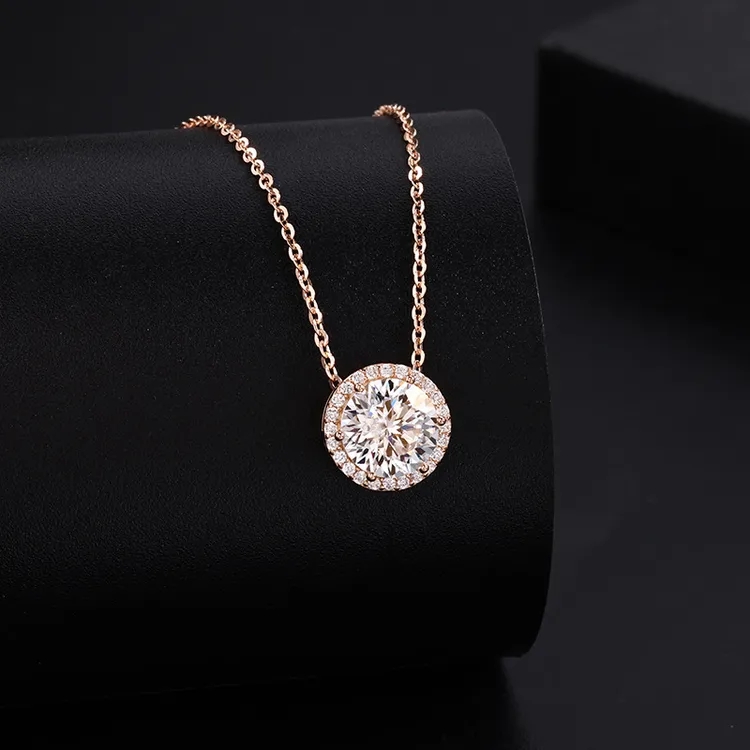 坠链均925银 项链吊坠时尚百搭饰品轻奢镶钻女银纯银不掉色项链