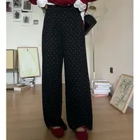 晶咕软软【繁星点点】韩系慵懒风休闲时尚百搭风波点休闲裤