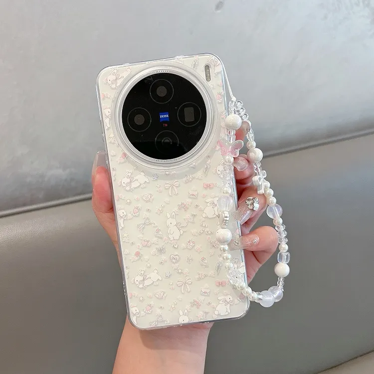 碎花兔子适用苹果手机壳新款华为荣耀vivox200s小米oppo防摔女款