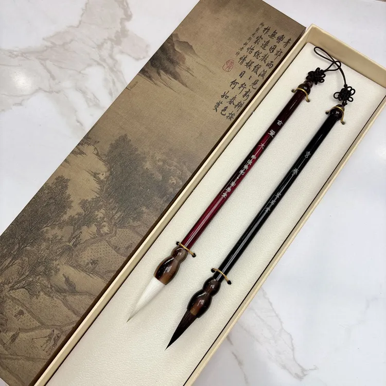 D672号 高货中楷毛笔2支礼盒装（清水试笔蘸墨不退）