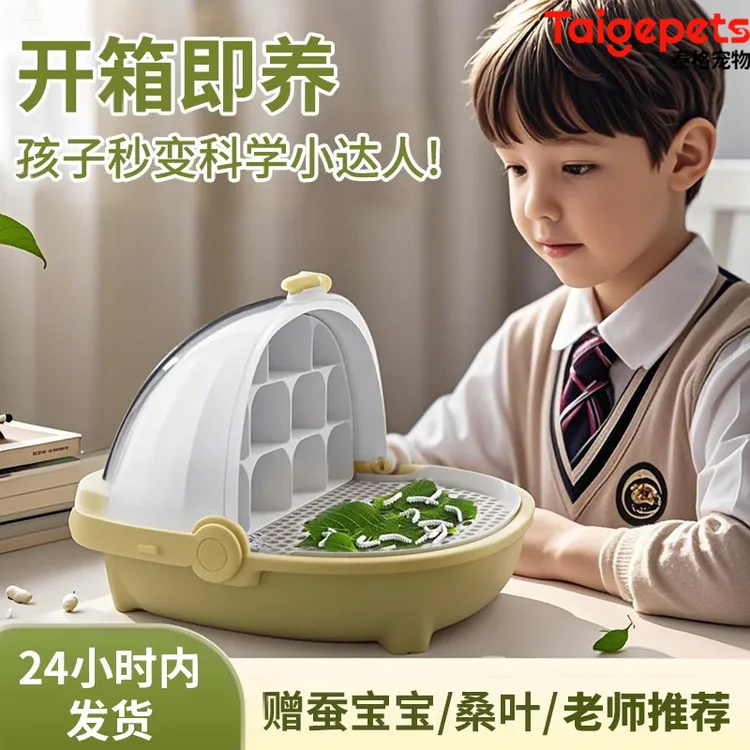 蚕宝宝学生养蚕工具太空养育仓培育饲养盒彩丝蚕送新鲜桑叶太空舱