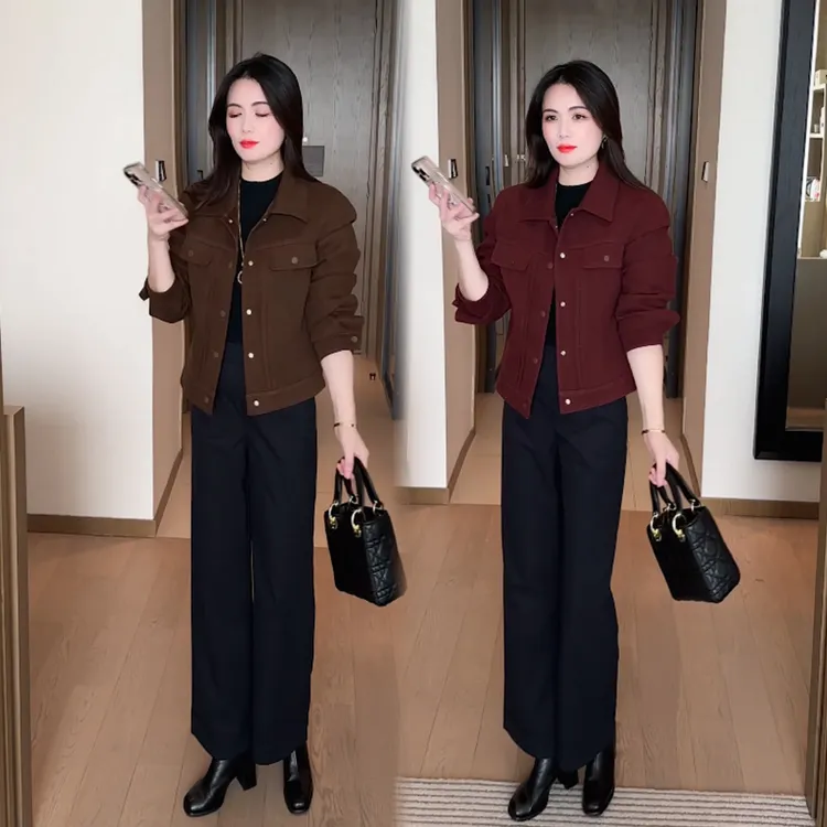 短款女装外套秋冬2025新款今年流行时尚春秋加绒加厚洋气百搭上衣