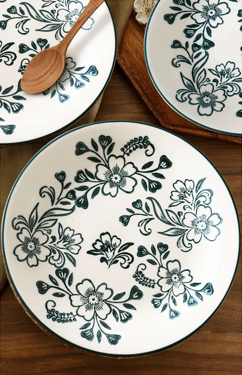 青花瓷套装耐磨创意多种图案防烫餐釉下彩新中式餐具餐具套装陶瓷