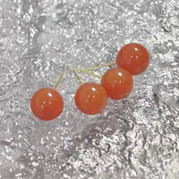 【书记甄选】天然南红耳钉 多样性发一件 约8mm 4315JY