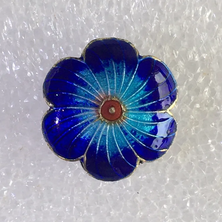 出口创汇老北京景泰蓝铜胎珐琅扁珠全品1枚原版真品文玩旧藏收藏