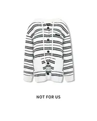 NOT FOR US黑/白色条纹连帽抽绳外套