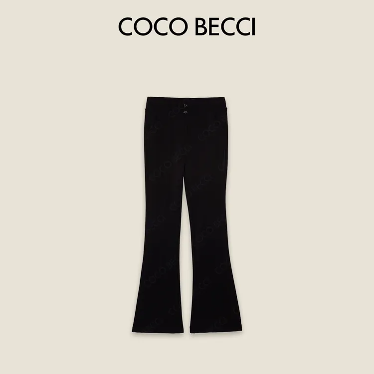 COCO BECCI【超模小黑裤】高腰修身外穿马蹄百搭加绒裤CFLJD161089