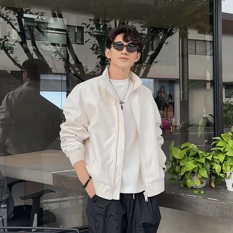 美式秋季教练夹克三防立领休闲纯色复古男款户外工装飞行百搭外套