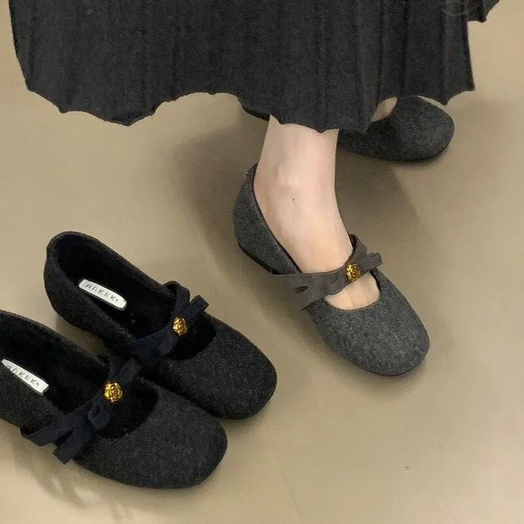 法式千金风加绒保暖小单鞋子女款爆款2025新款软底百搭玛丽珍女鞋