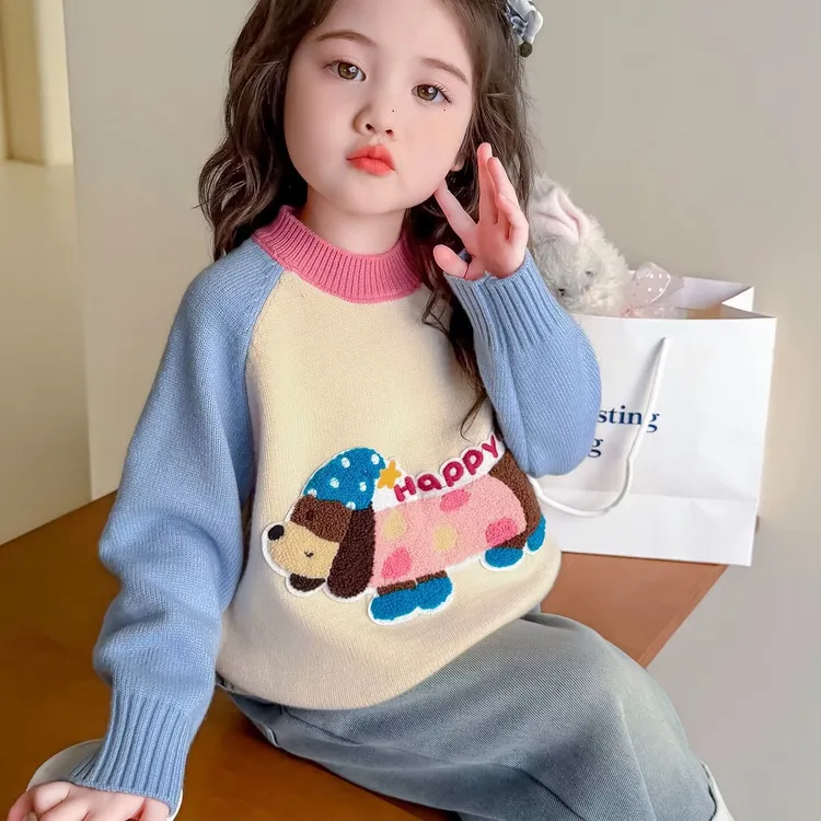 女童毛衣秋冬新款儿童可爱风针织衫女孩中小童秋装高级可爱毛线衣