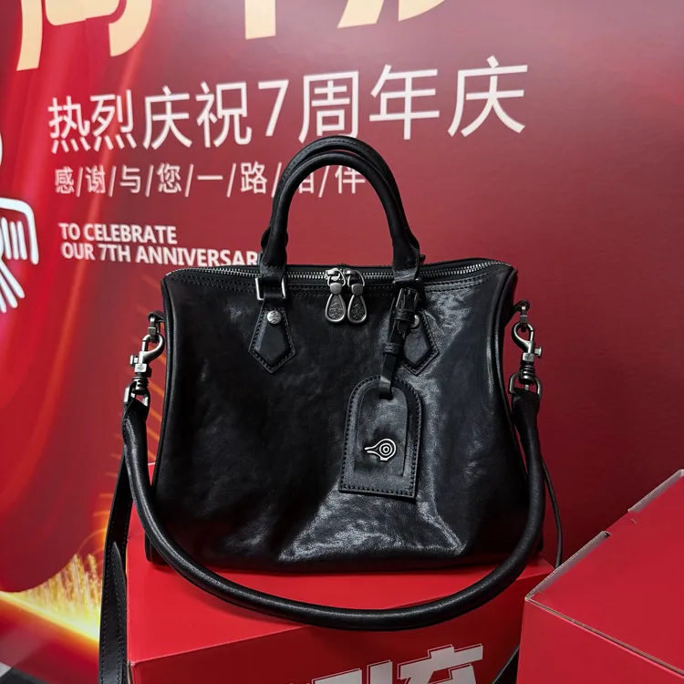 鸟牌水晶植鞣牛皮默驰手提包8239