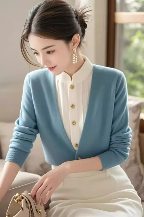 哥弟阿玛施正品假两件羊毛衫女2025新款设计感毛衣气质针织打底衫