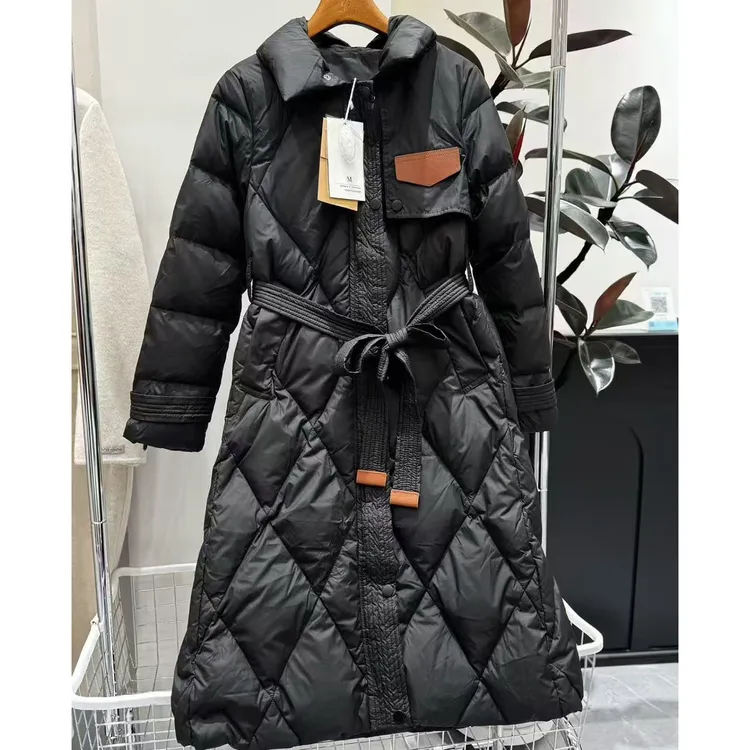 935/2025冬季长款过膝收腰韩版中长款羽绒服