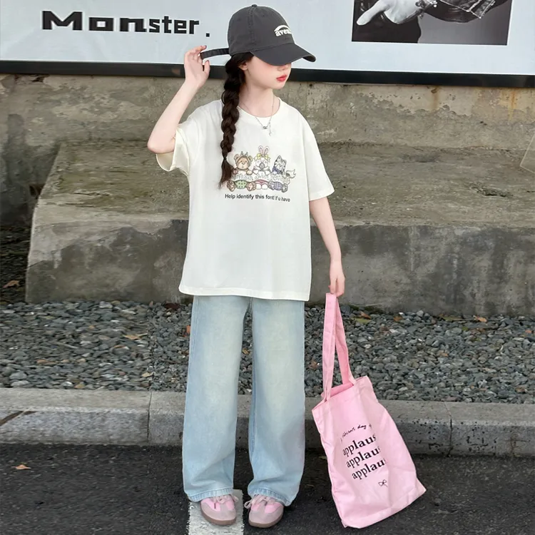 儿童套装夏装6-12岁潮款中大童休闲衣服夏季女孩洋气运动两件套潮