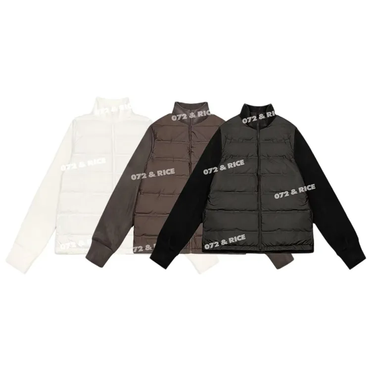 072 & RICE【贝尔外套】秋冬休闲拉链拼接袖羽绒外套 A-32CSS02