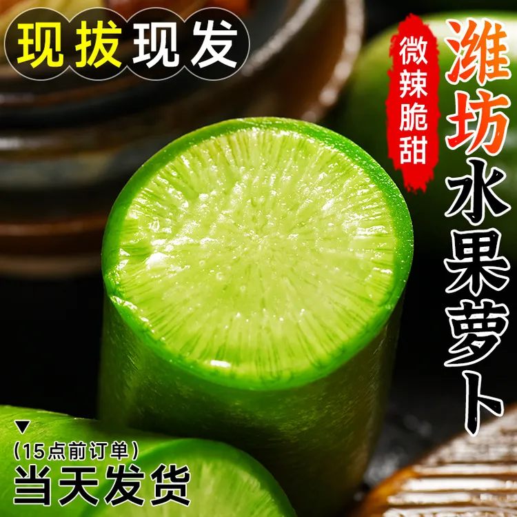 潍坊水果萝卜新鲜甜脆水果型5斤青冰淇淋凤梨生吃正宗青绿胡萝卜