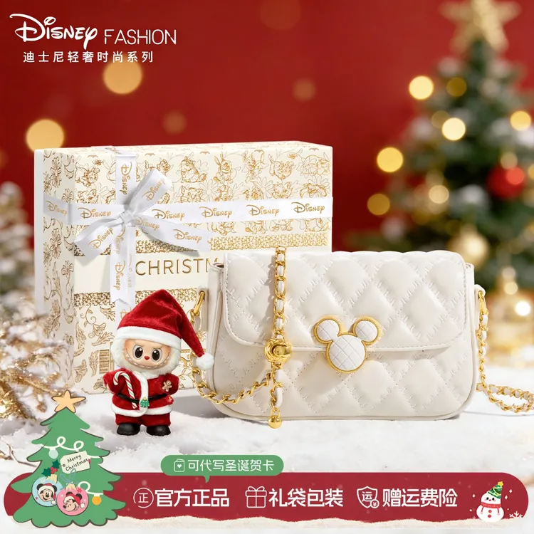 Disney/迪士尼圣诞节女款包包新款小众百搭斜挎包生日礼物送女友