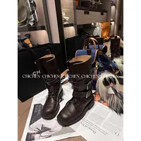 CHICHEN-二代战损靴~做旧扣带西部牛仔靴女马丁靴