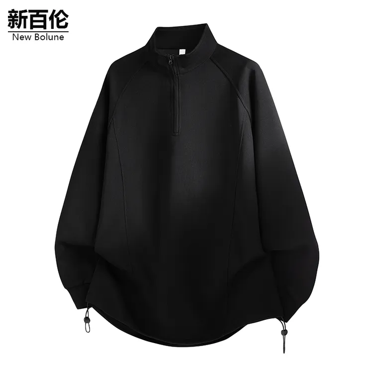 新百伦/NEW BOLUNE立领卫衣男款秋冬加绒运动结构款休闲套头长袖