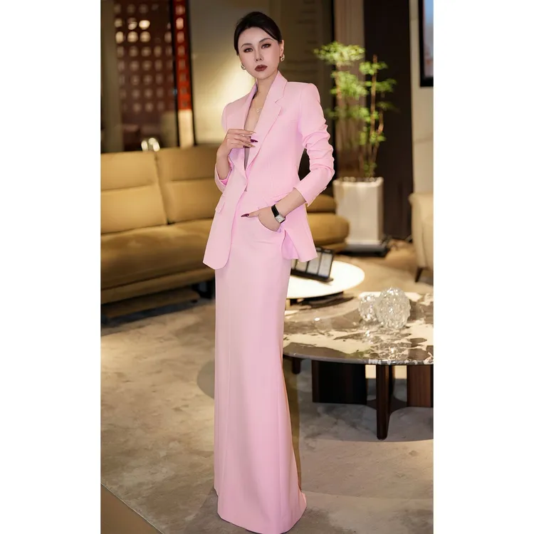 ZEROYK优雅粉色高级感职业套装女御姐气质商务名媛气质西装套装裙