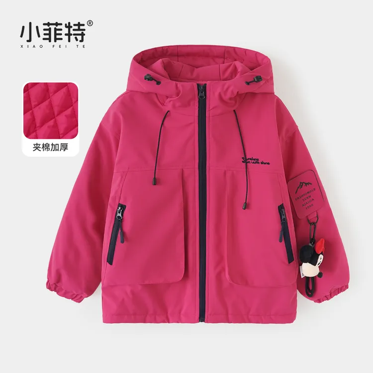 小菲特女童冬新款加厚连帽外套中大童儿童休闲保暖上衣YNYD56281