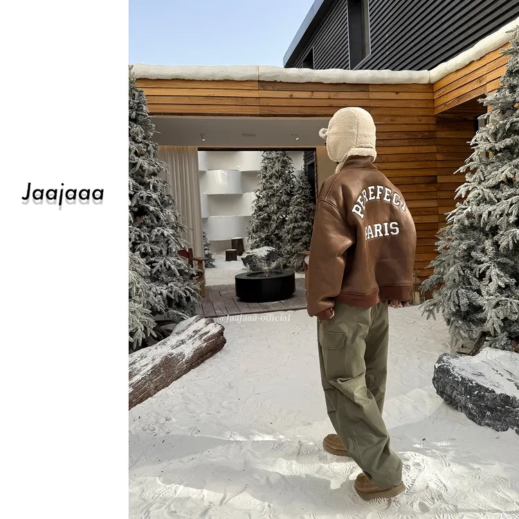 Jaajaaa倦游者 冬季小众设计百搭气质加厚翻领长袖保暖外套/BAA