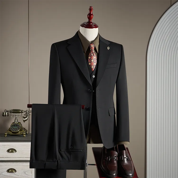 【TGH】高档羊毛西装男套装商务休闲正装意式英伦西服三件套TZ2611