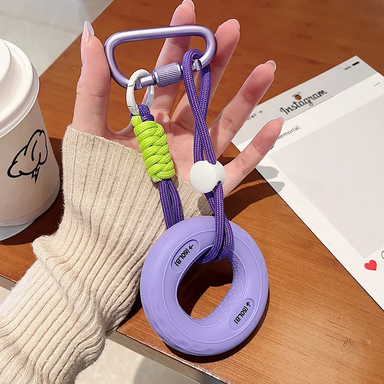 【健身攀岩握力圈】握力器解压手指力量训练手工编制挂绳包挂件