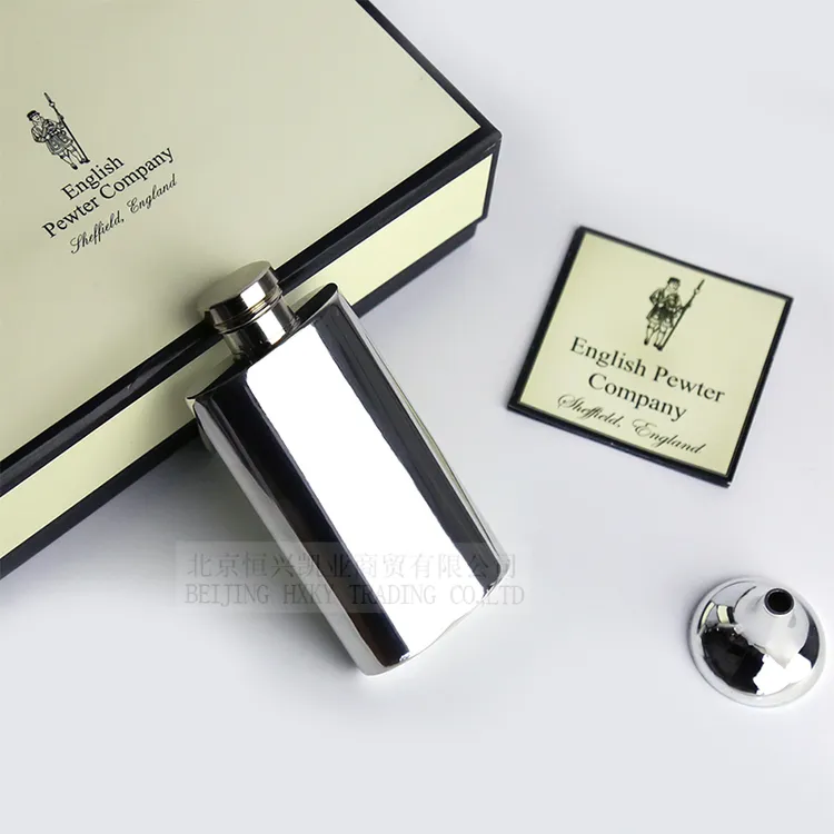 English Pewter英国进口酒壶 简约2盎司 手工 旅行户外登山露营