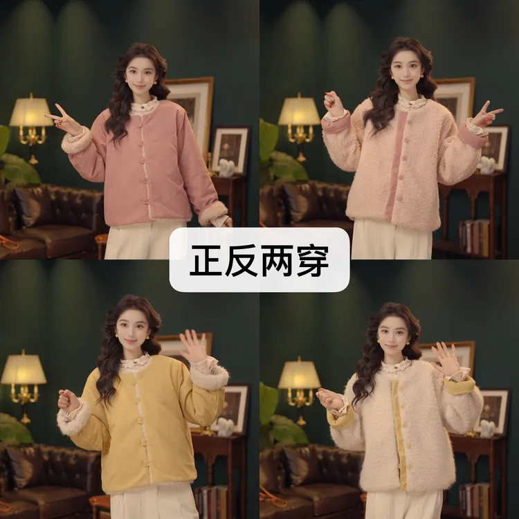 琦琦【冬日多巴胺】复古港风秋冬休闲厚款外套YQ5269333